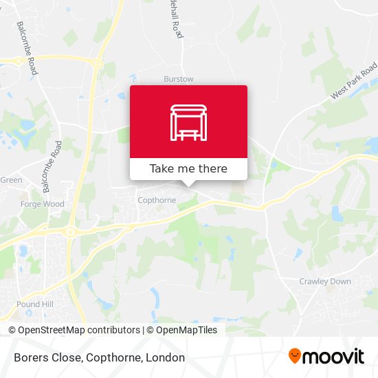 Borers Close, Copthorne map