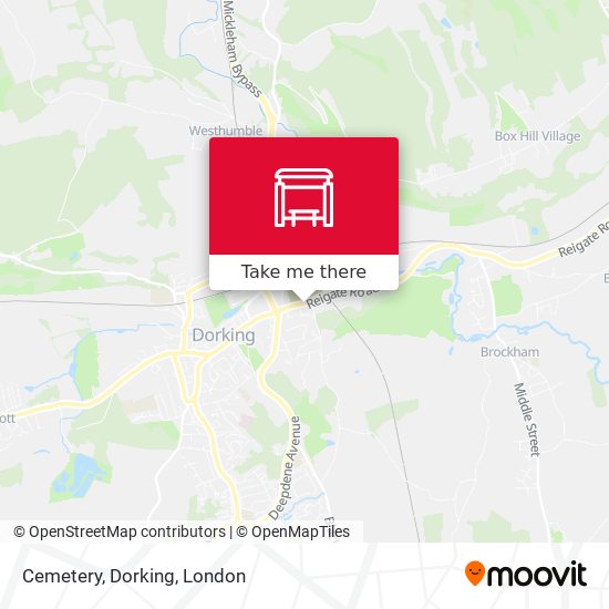 Cemetery, Dorking map