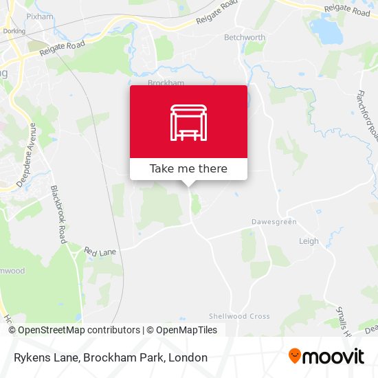 Rykens Lane, Brockham Park map