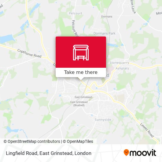 Lingfield Road, East Grinstead map