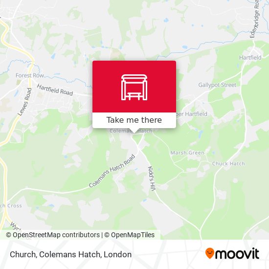 Church, Colemans Hatch map