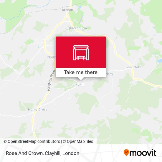 Rose And Crown, Clayhill map