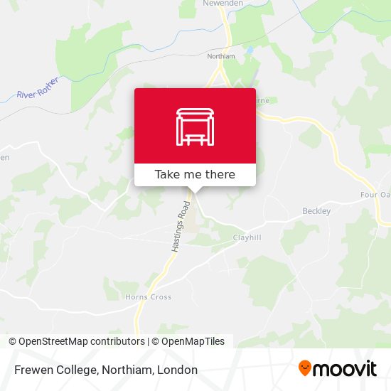 Frewen College, Northiam map
