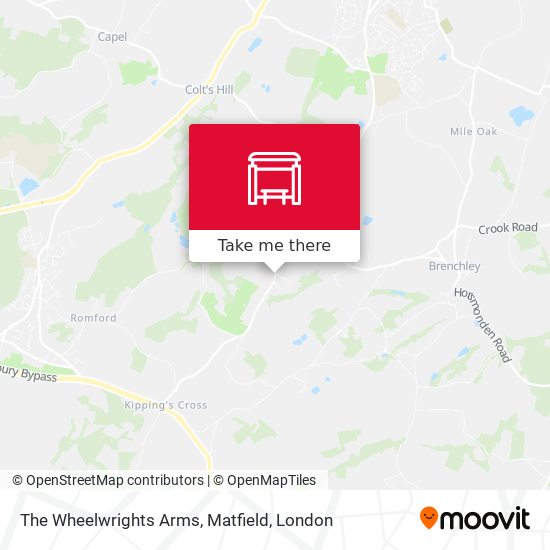 The Wheelwrights Arms, Matfield map