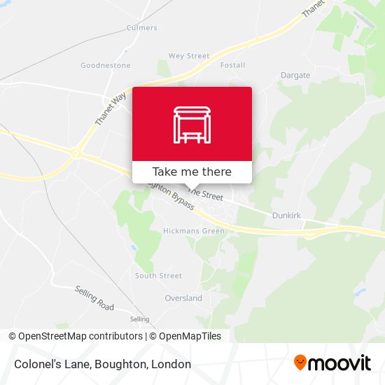 Colonel's Lane, Boughton map