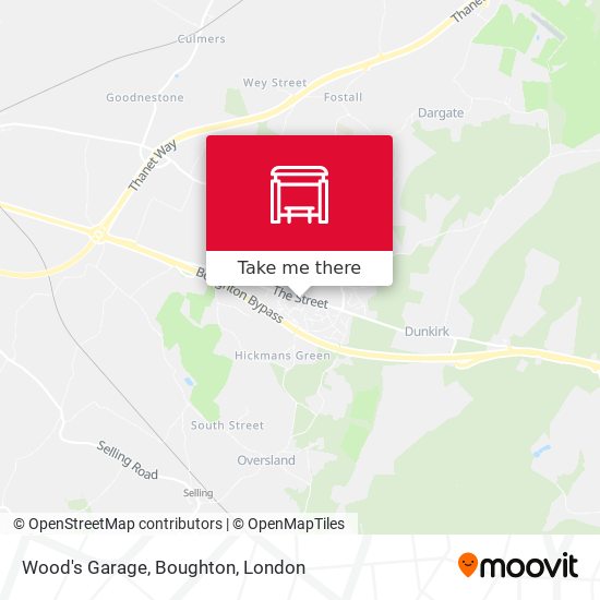 Wood's Garage, Boughton map
