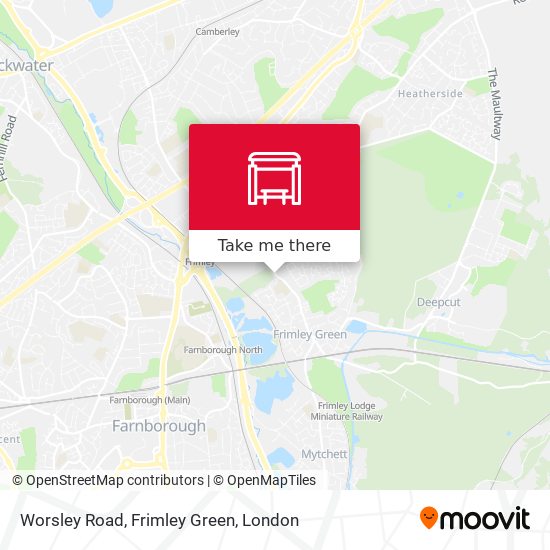 Worsley Road, Frimley Green map