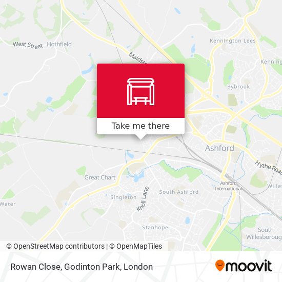 Rowan Close, Godinton Park map