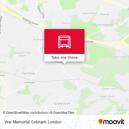 War Memorial, Cobham map