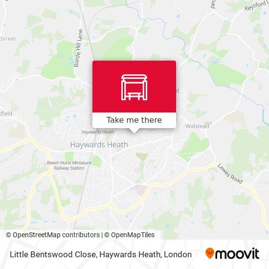 Little Bentswood Close, Haywards Heath map