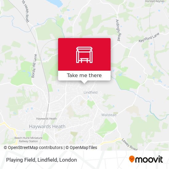 Playing Field, Lindfield map
