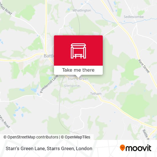 Starr's Green Lane, Starrs Green map