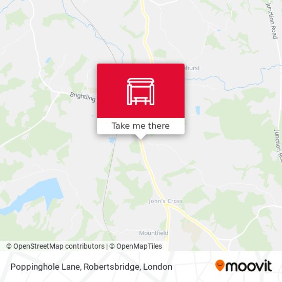 Poppinghole Lane, Robertsbridge map