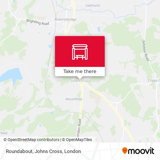 Roundabout, Johns Cross map