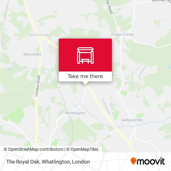 The Royal Oak, Whatlington map