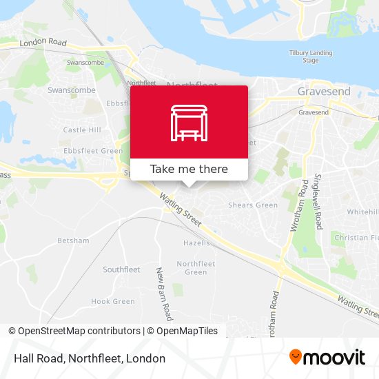 Hall Road, Northfleet map