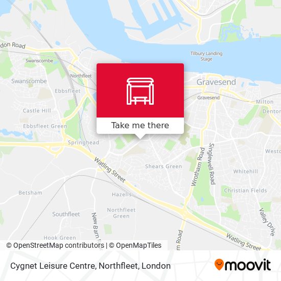 Cygnet Leisure Centre, Northfleet map