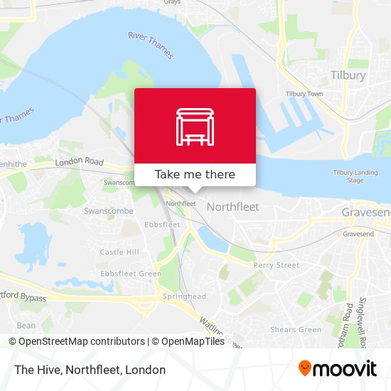 The Hive, Northfleet map