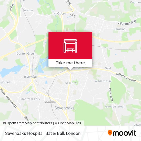 Sevenoaks Hospital, Bat & Ball map