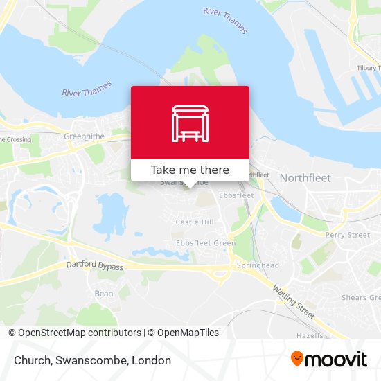 Church, Swanscombe map