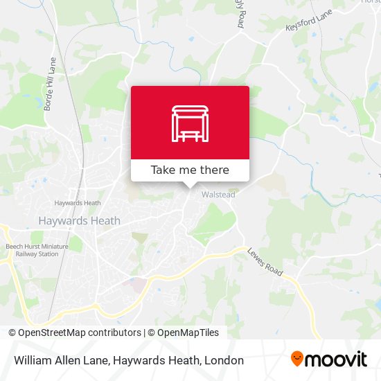 William Allen Lane, Haywards Heath map