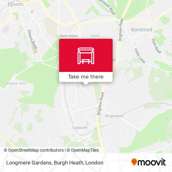 Longmere Gardens, Burgh Heath map