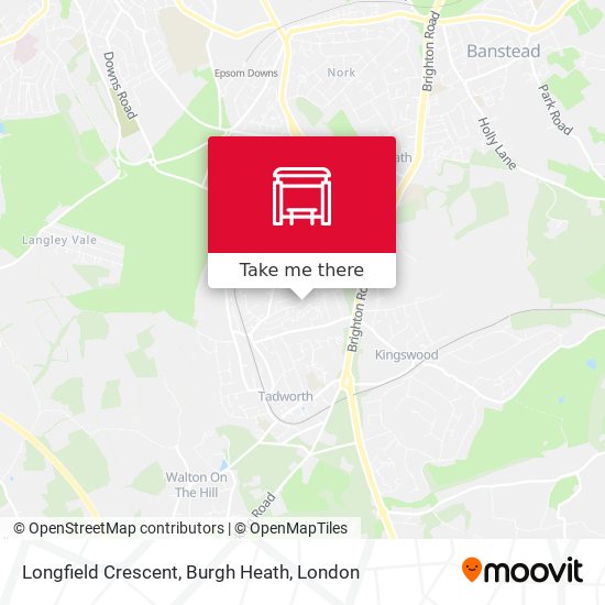 Longfield Crescent, Burgh Heath map