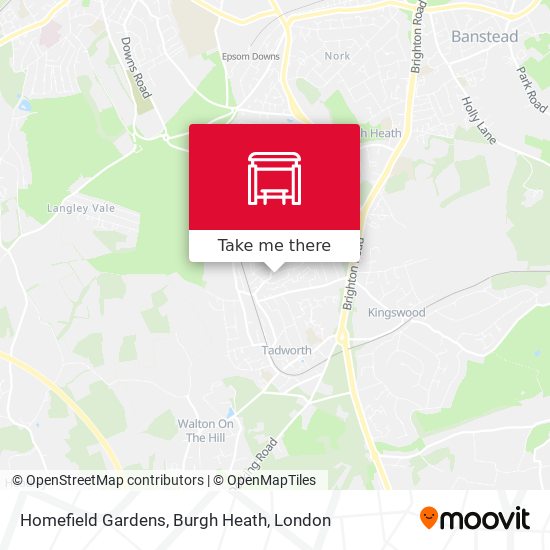 Homefield Gardens, Burgh Heath map