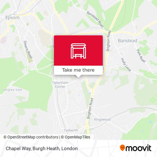 Chapel Way, Burgh Heath map