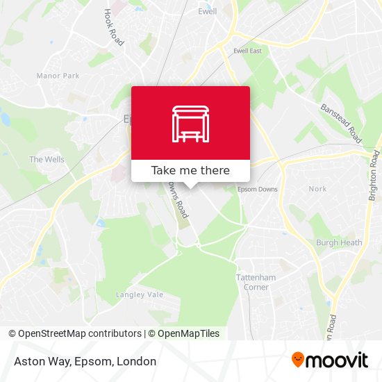 Aston Way, Epsom map