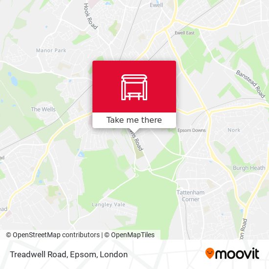 Treadwell Road, Epsom map
