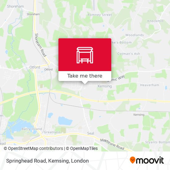 Springhead Road, Kemsing map