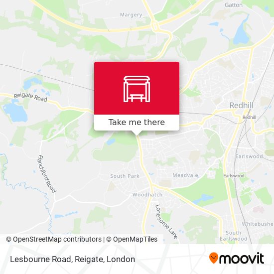 Lesbourne Road, Reigate map