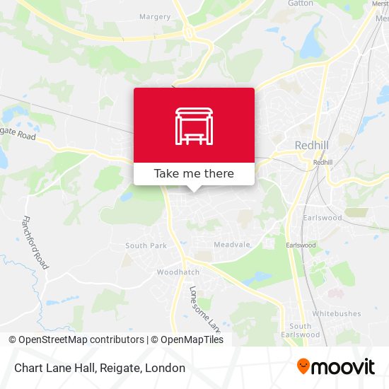 Chart Lane Hall, Reigate map