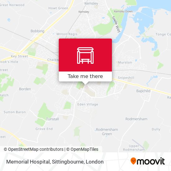 Memorial Hospital, Sittingbourne map