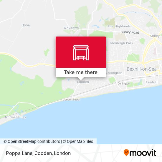 Popps Lane, Cooden map