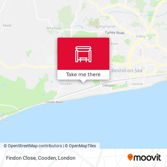 Findon Close, Cooden map