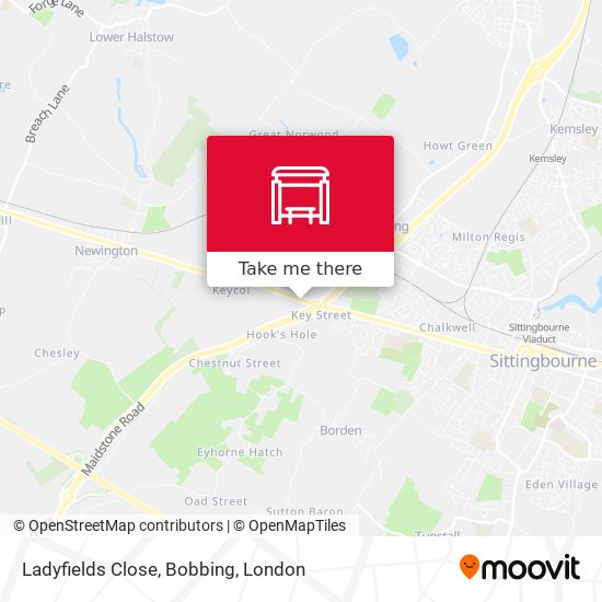 Ladyfields Close, Bobbing map