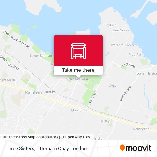 Three Sisters, Otterham Quay map