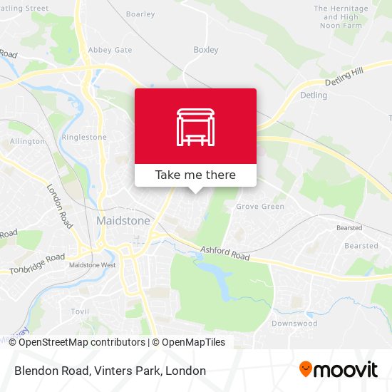 Blendon Road, Vinters Park map