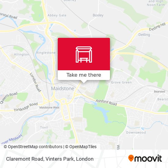 Claremont Road, Vinters Park map