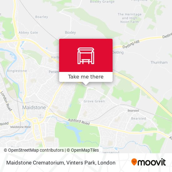 Maidstone Crematorium, Vinters Park map