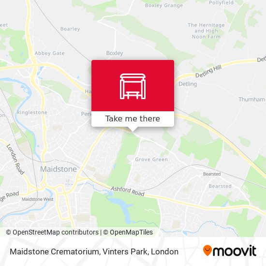 Maidstone Crematorium, Vinters Park map