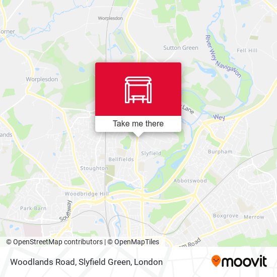 Woodlands Road, Slyfield Green map
