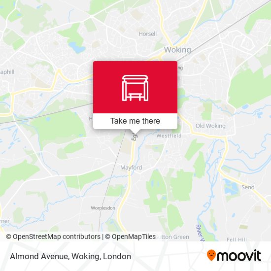 Almond Avenue, Woking map