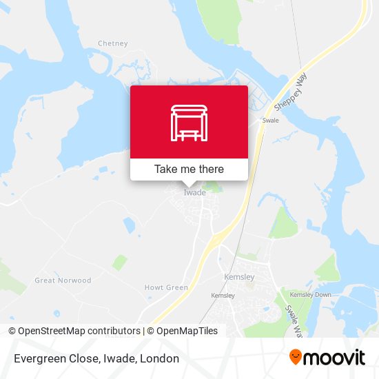 Evergreen Close, Iwade map