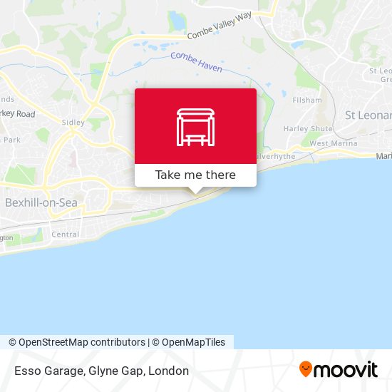 Esso Garage, Glyne Gap map