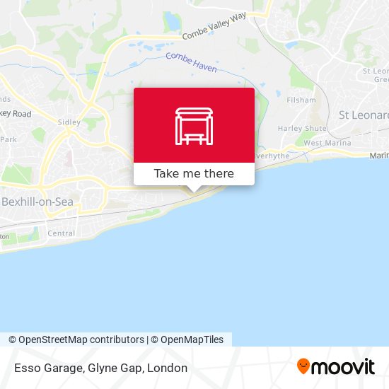Esso Garage, Glyne Gap map