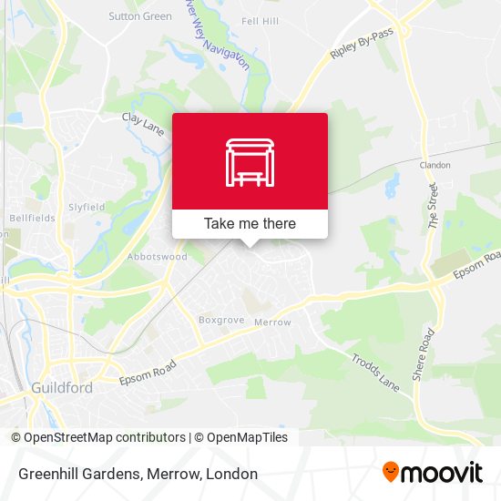 Greenhill Gardens, Merrow map
