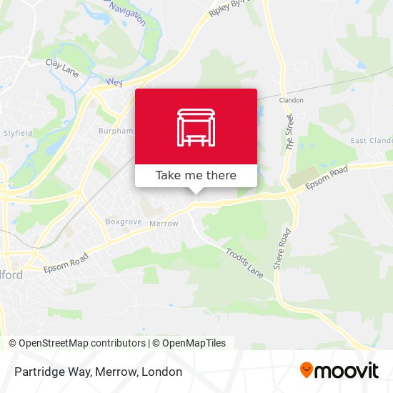Partridge Way, Merrow map